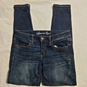 American Eagle Jeans Womens 6S 6 Short (28x27) Blue Stretch Jegging